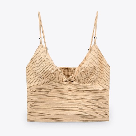 ZARA STRIPED CUT OUT TOP - Picture 2 of 12